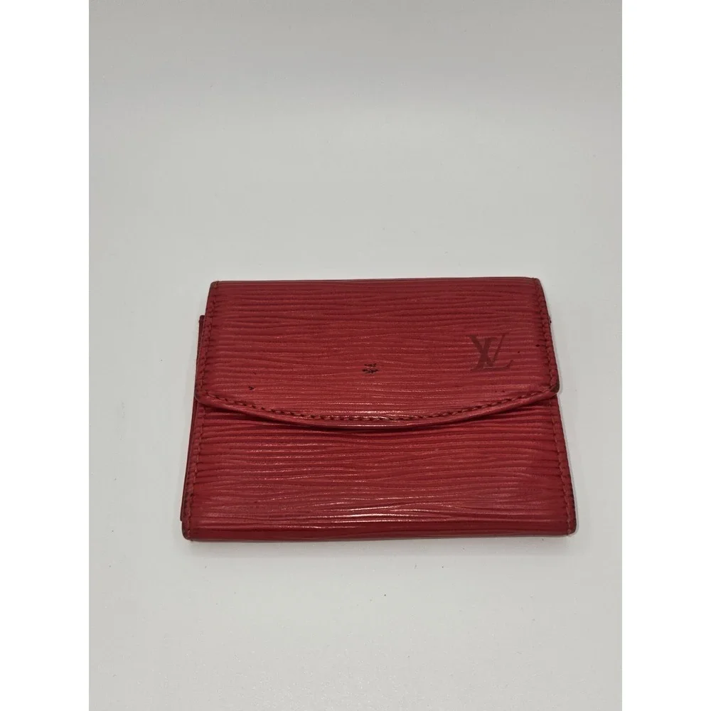 Louis Vuitton Epi Leather Card Holder Castilian‎ Red Vintage Wallet Spain M63587
